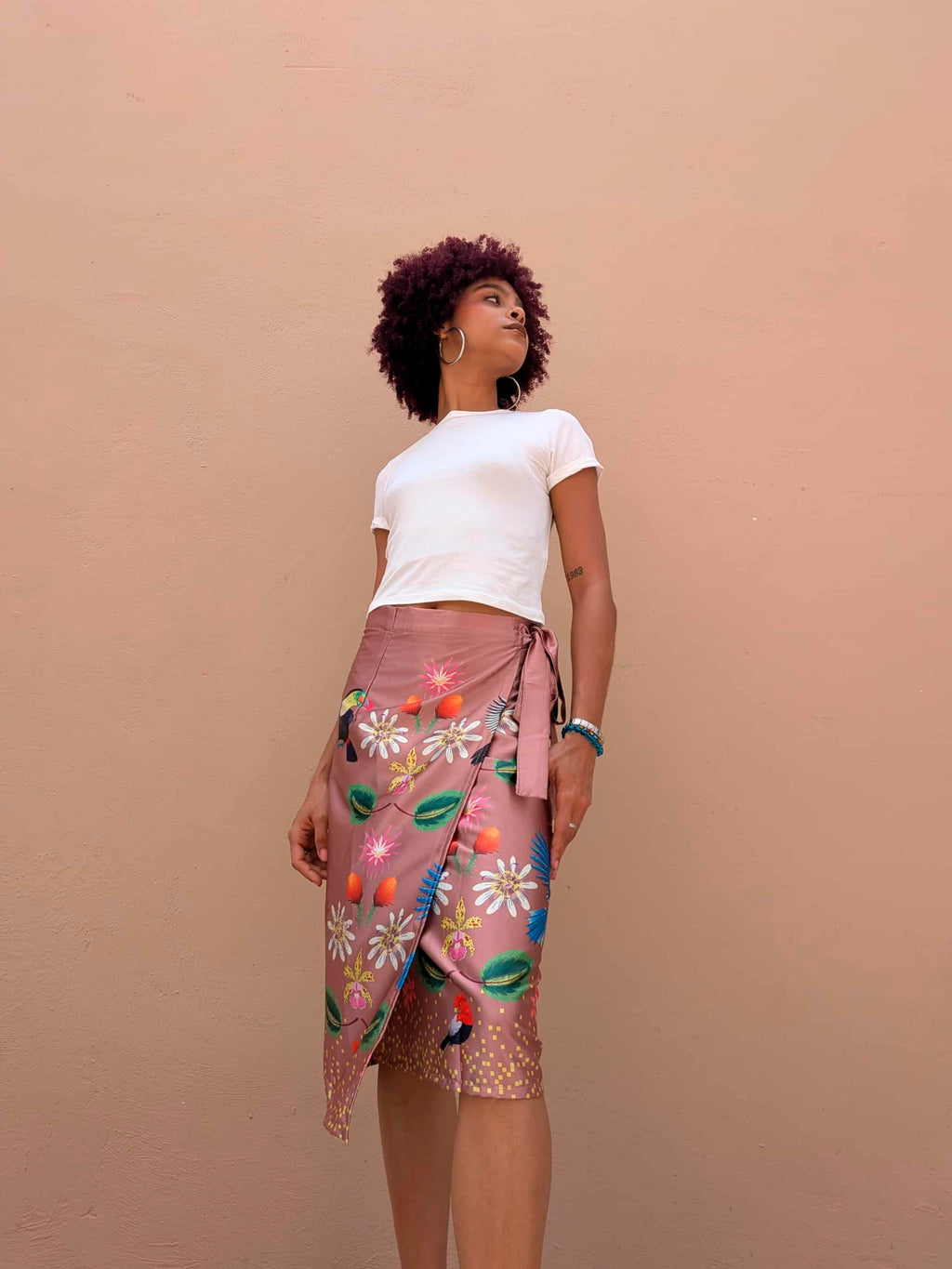 Copper Petals Wrap Skirt