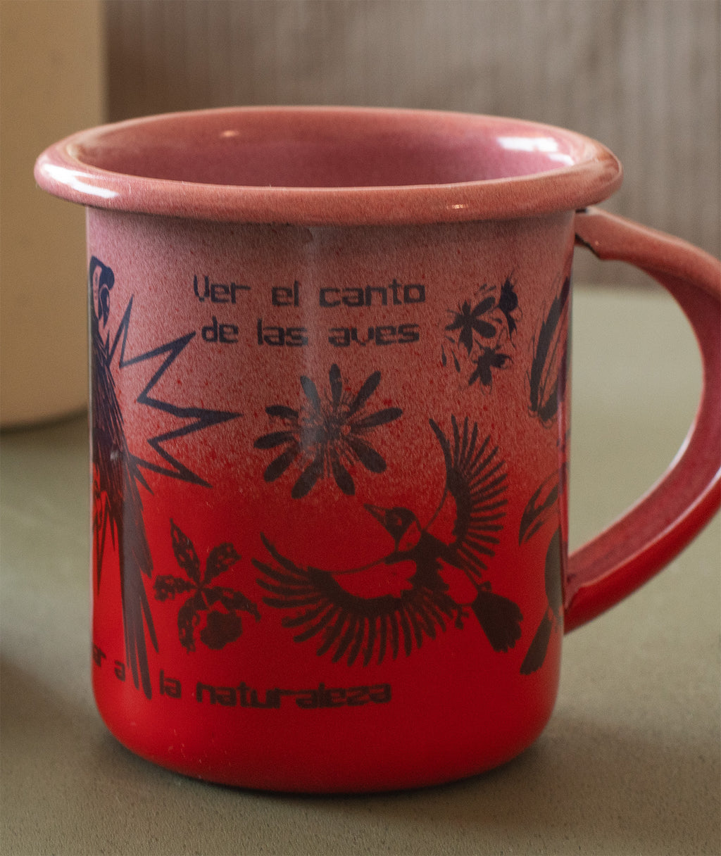 Taza peltre Pétalos rosa