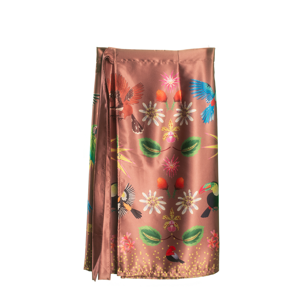 Copper Petals Wrap Skirt