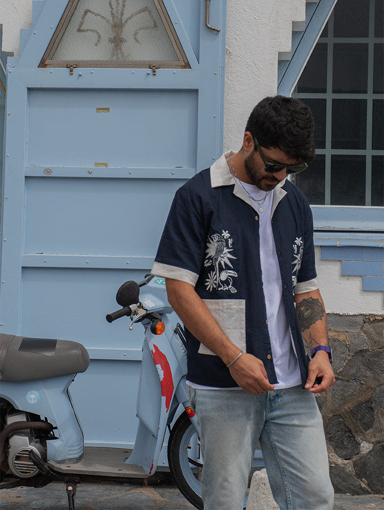 Camisa Guacamaya azul