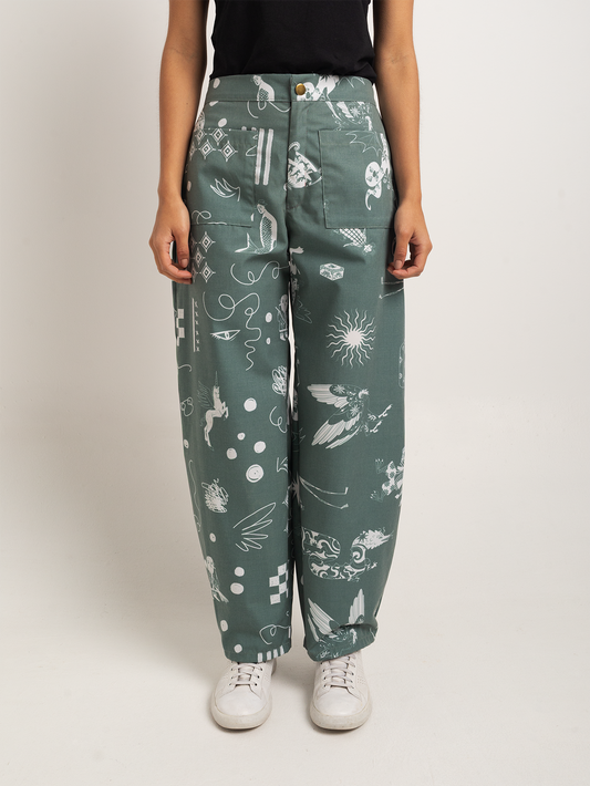 Pantalón bestias eucalipto