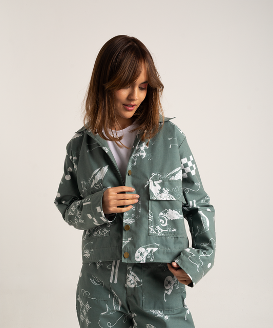 Chaqueta bestias eucalipto mujer