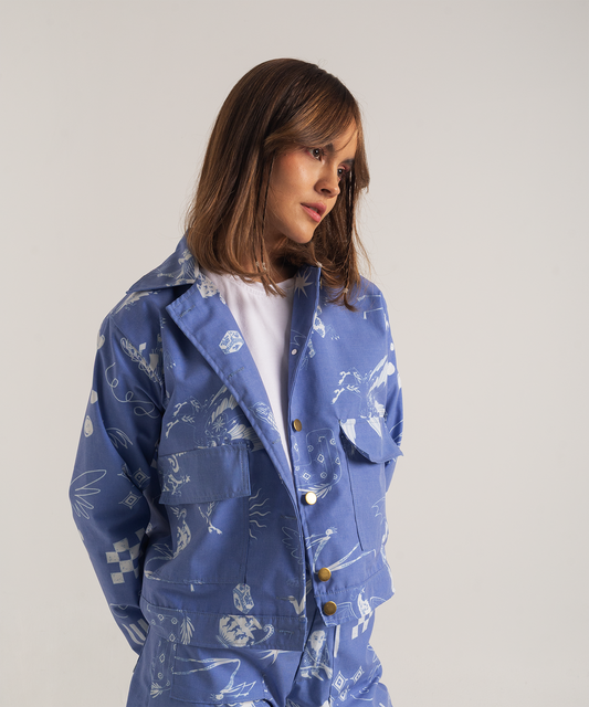 Chaqueta bestias azuleja mujer