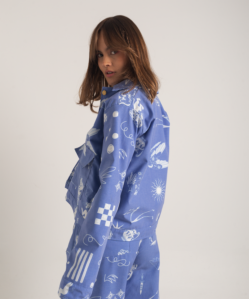 Chaqueta bestias azuleja mujer