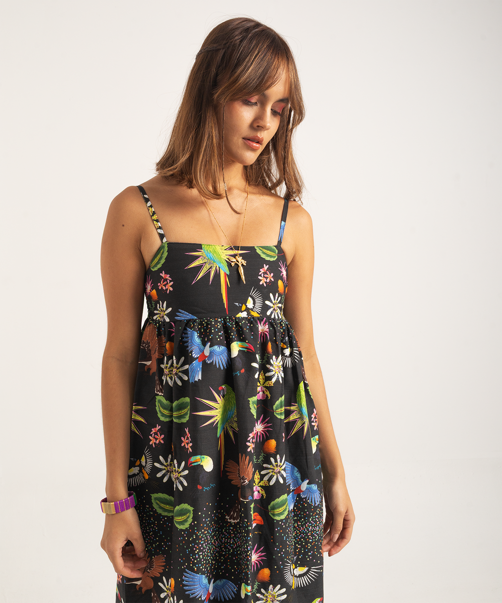 Vestido Pasiflora negro