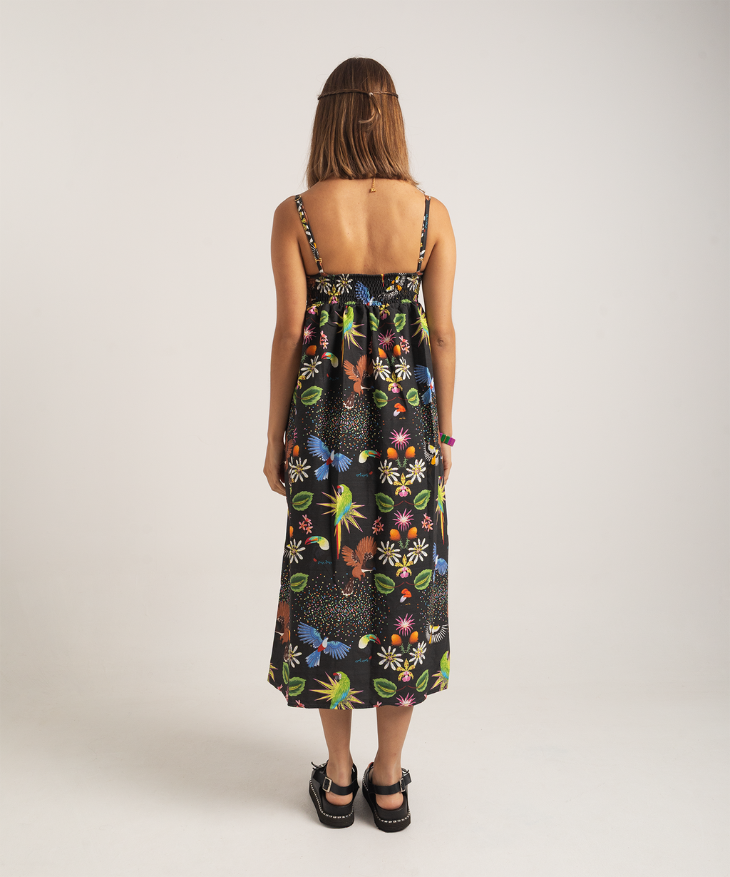 Vestido Pasiflora negro