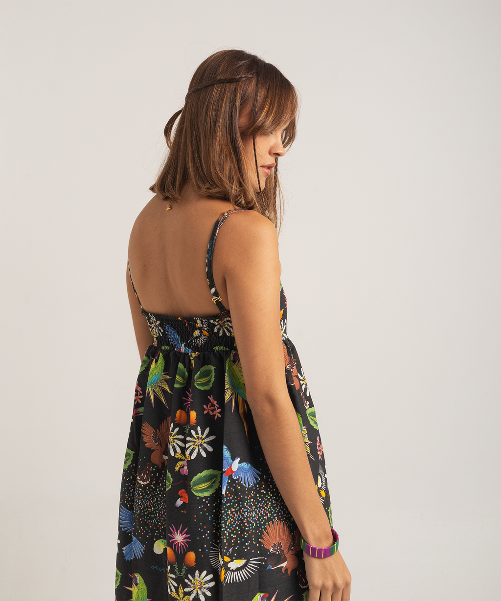 Vestido Pasiflora negro