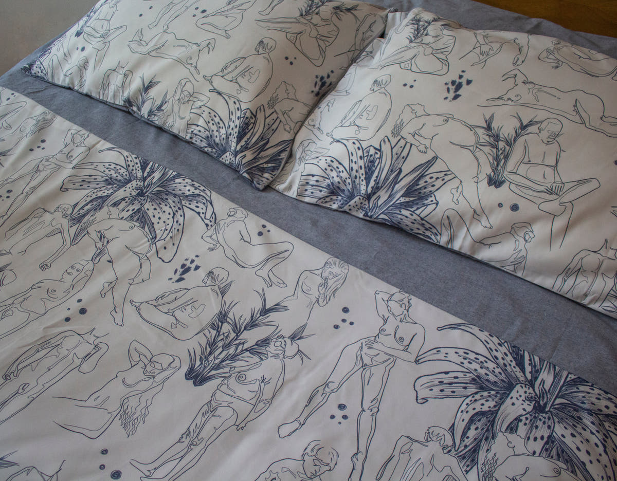 Blue Nude Duvet Cover