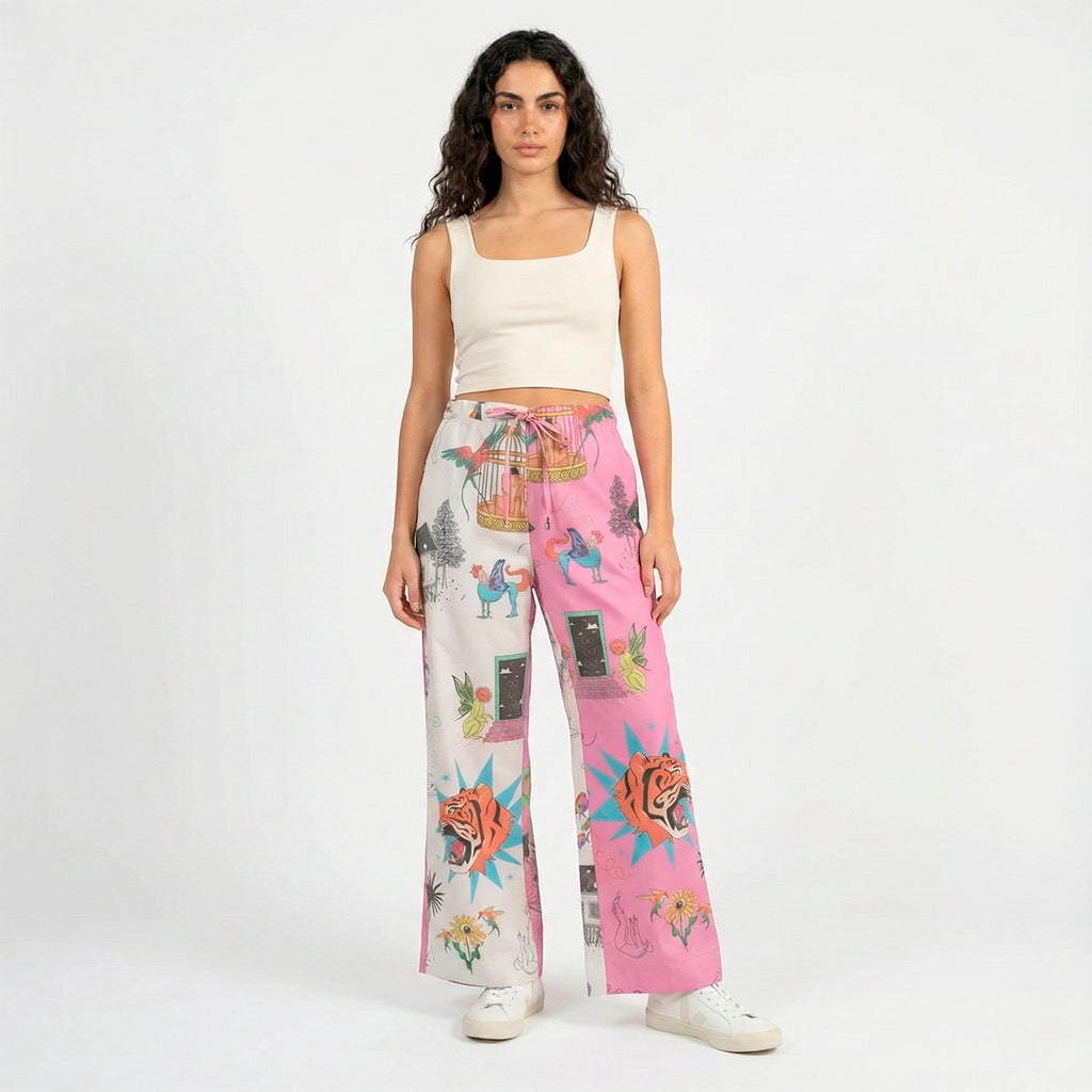 White and Pink Onírica Pants