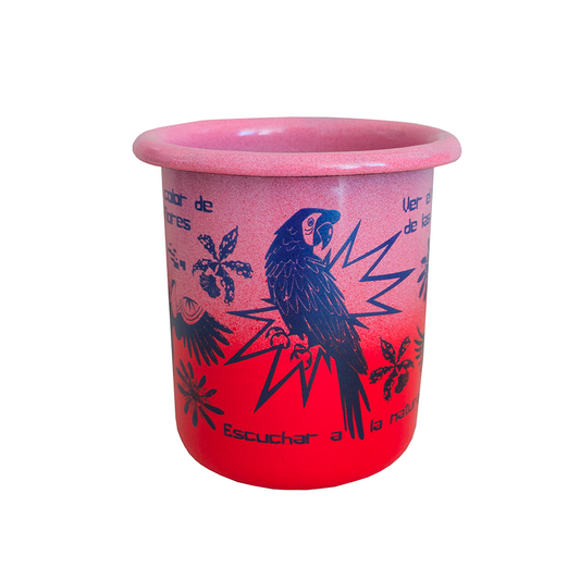 Taza peltre Pétalos rosa