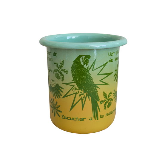 Taza peltre Pétalos verde