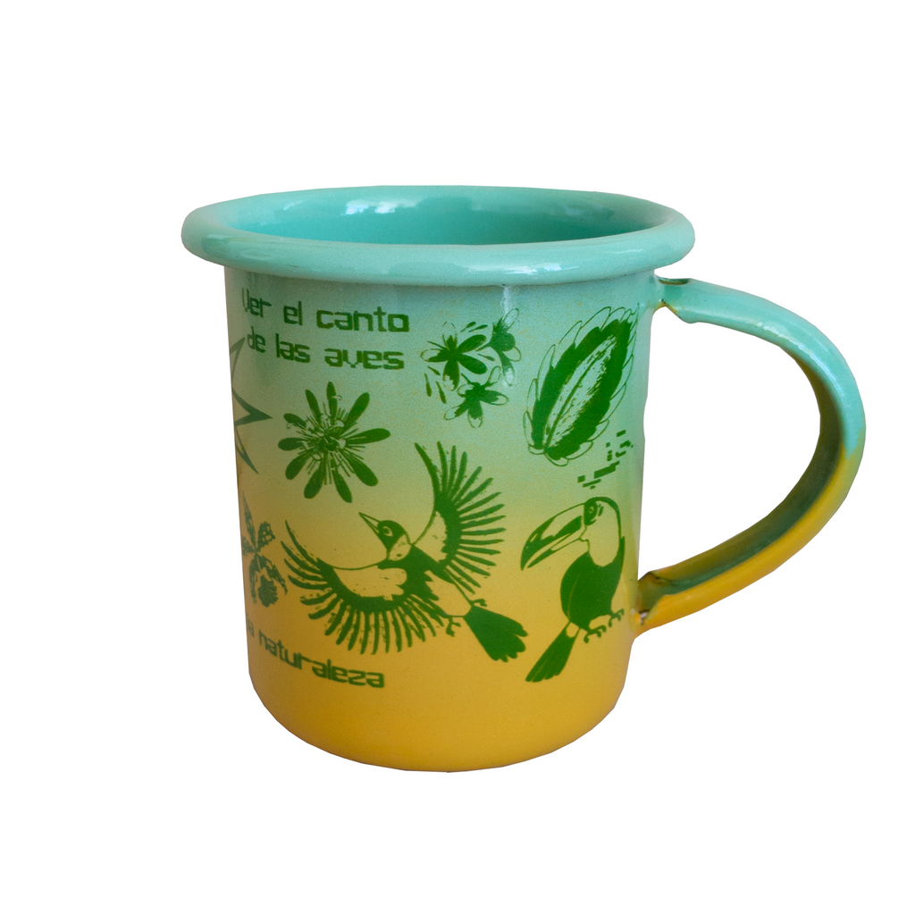 Taza peltre Pétalos verde