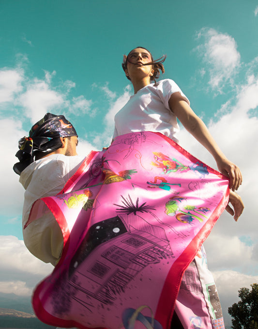 Pañuelo Onírica rosa